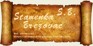 Stamenka Brezovac vizit kartica